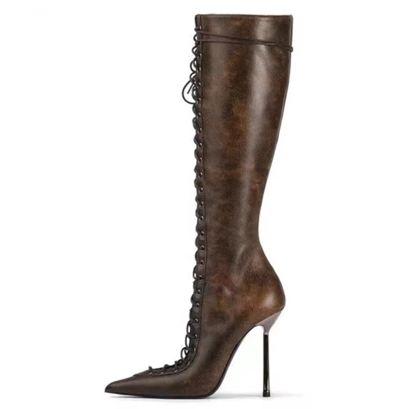 Lace Up Heel Boots
