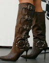 Buckle Up Heel Boots - Dupe Department 