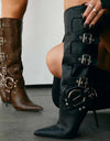 Buckle Up Heel Boots - Dupe Department 
