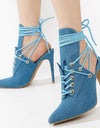 Tacones de mezclilla sexys