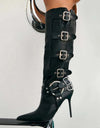 Buckle Up Heel Boots - Dupe Department 