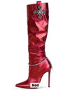Metallic Bling Heel Boots - Dupe Department 