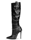 Metallic Bling Heel Boots - Dupe Department 